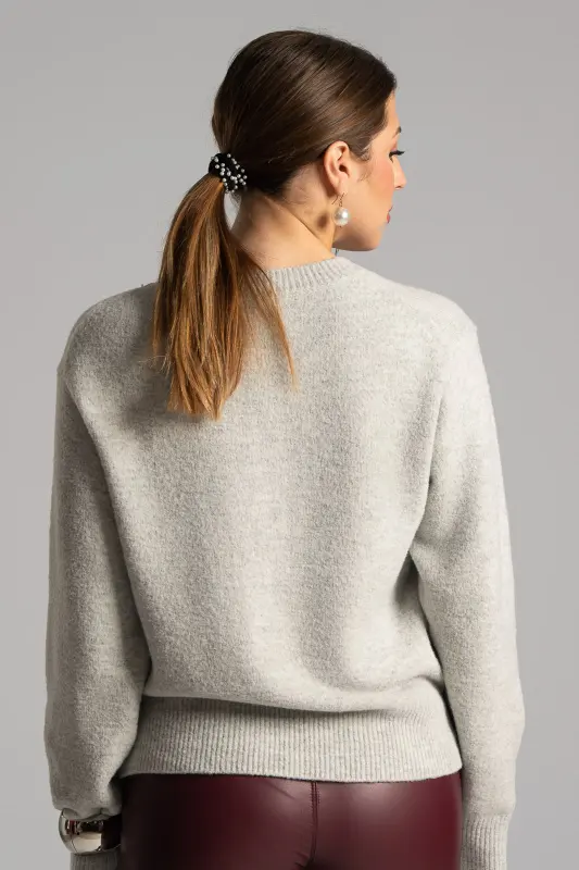 Blouse Knitted Single-Color 