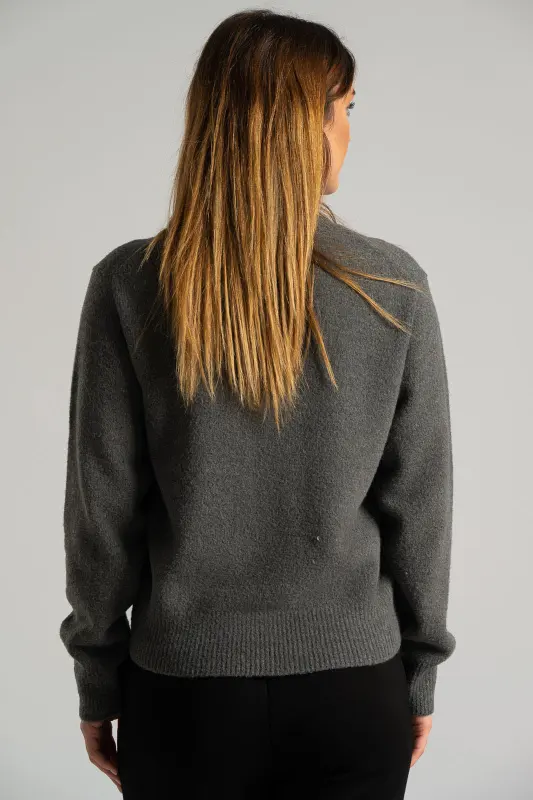 Blouse Knitted Single-Color 