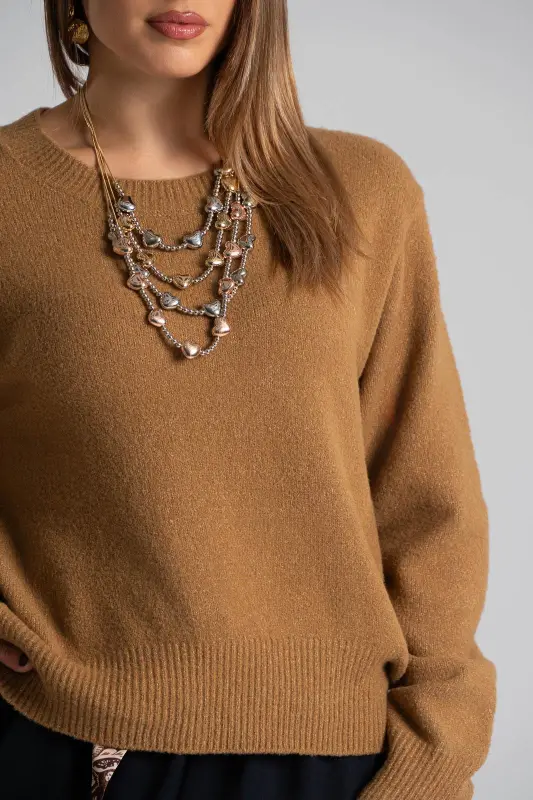 Blouse Knitted Single-Color 