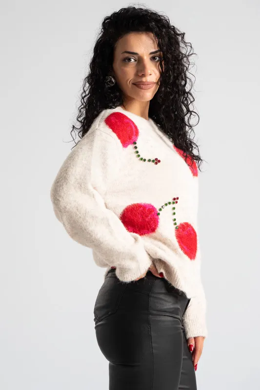 Μπλούζα Πουλόβερ Cherry Στρας