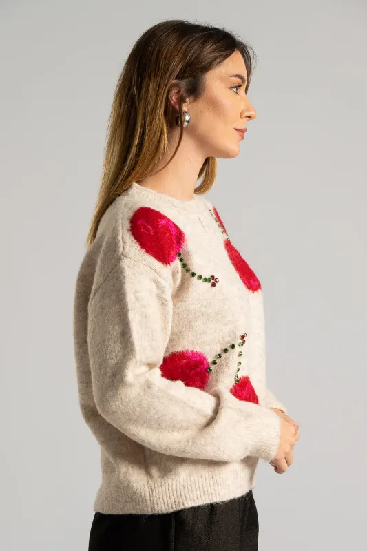 Μπλούζα Πουλόβερ Cherry Στρας