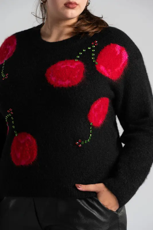 Sweater Cherry Sequins