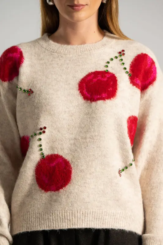 Μπλούζα Πουλόβερ Cherry Στρας