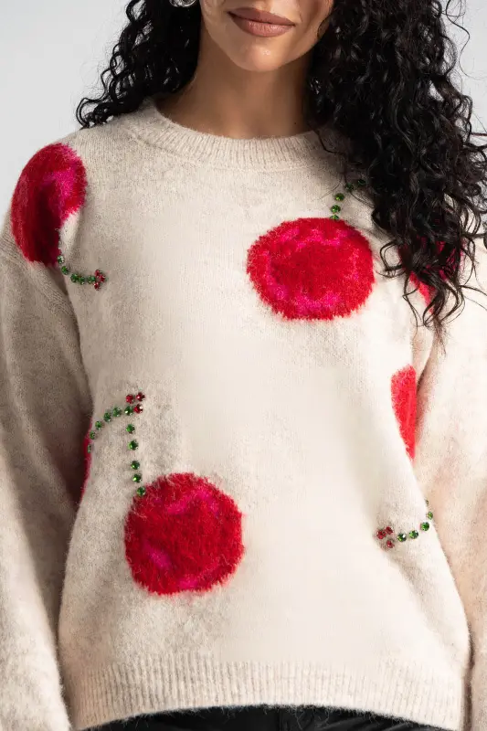 Μπλούζα Πουλόβερ Cherry Στρας