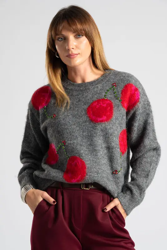 Μπλούζα Πουλόβερ Cherry Στρας