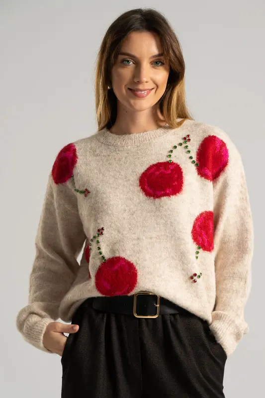 Sweater Cherry Sequins