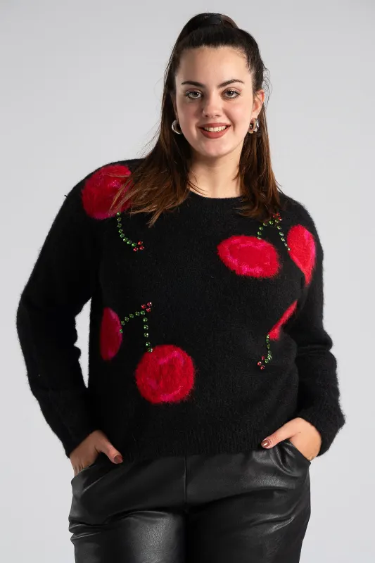 Μπλούζα Πουλόβερ Cherry Στρας