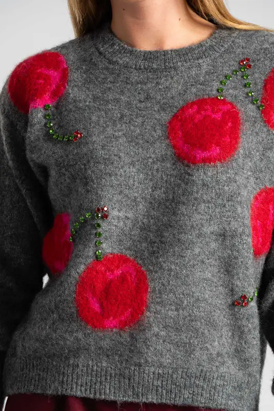 Μπλούζα Πουλόβερ Cherry Στρας