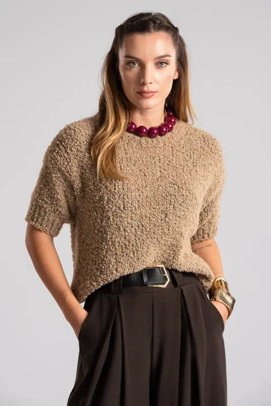Blouse Sweater Short Sleeves 