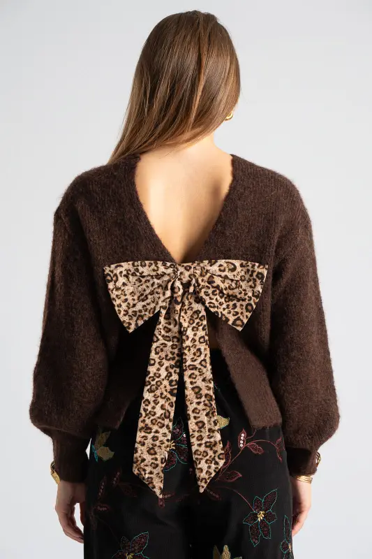 Blouse Sweater Back Bow