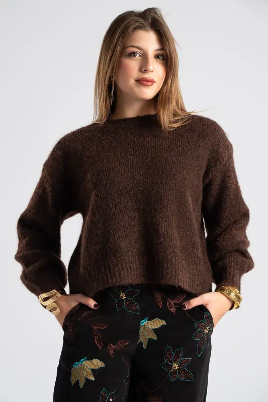 Blouse Sweater Back Bow