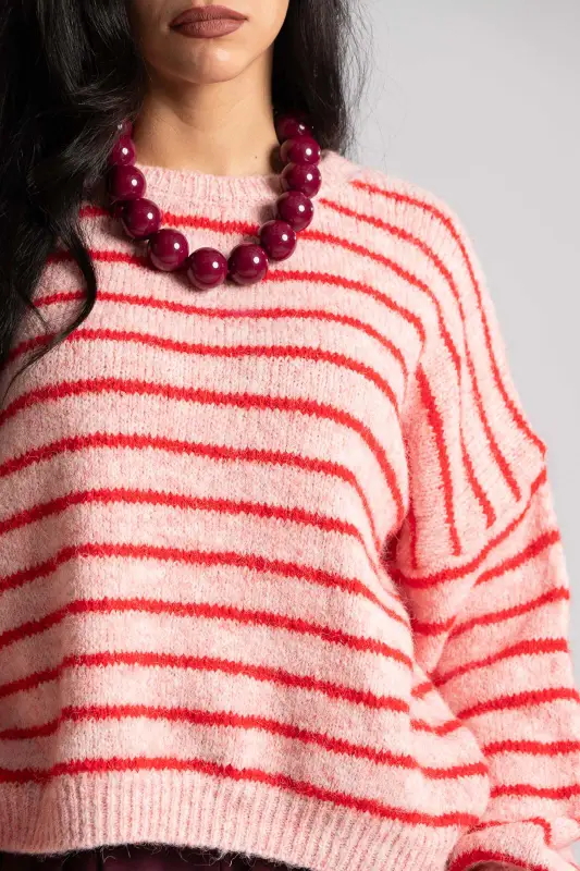 Blouse Sweater Knitted Stripes 