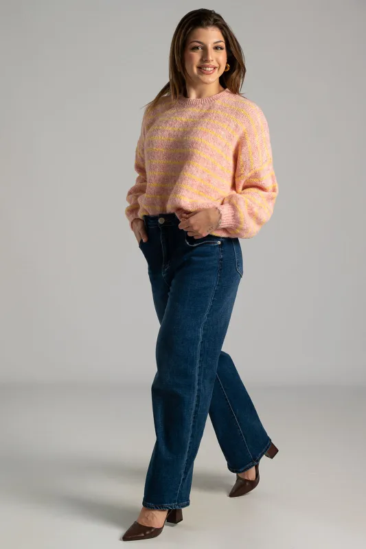 Blouse Sweater Knitted Stripes 