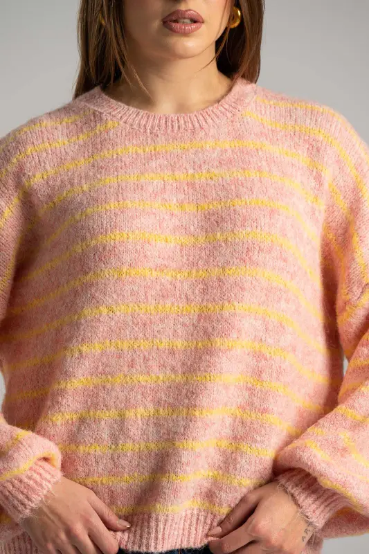 Blouse Sweater Knitted Stripes 