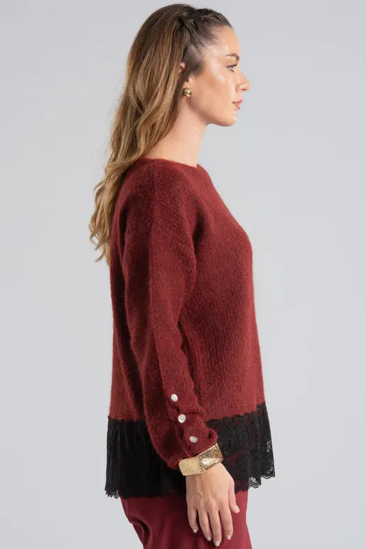 Blouse Sweater Finish Lace