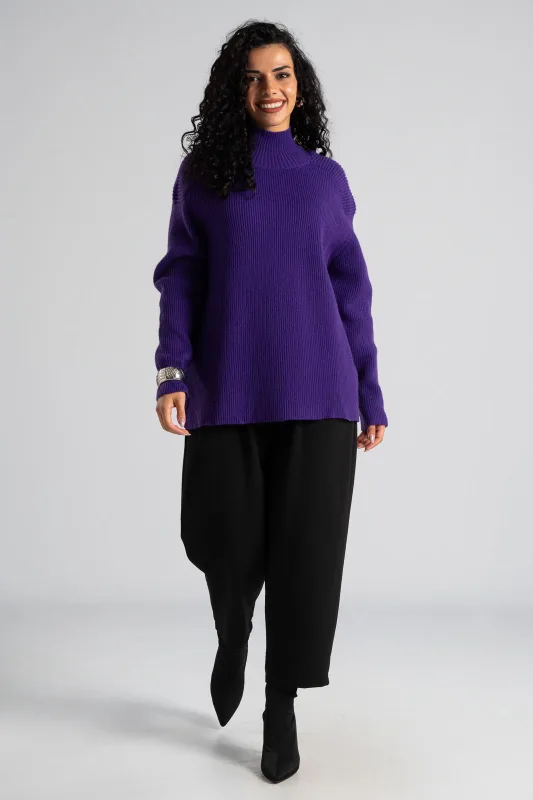 Μπλούζα Ψηλή Λαιμόκοψη Νημάτινη Rib