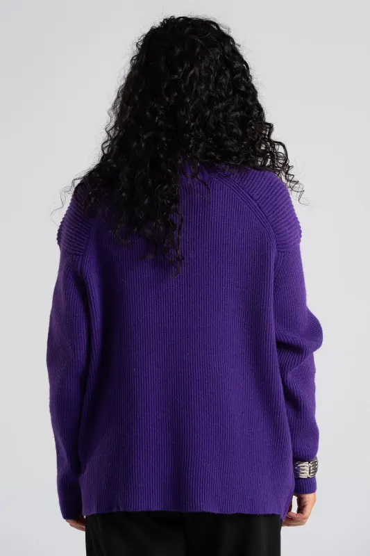 Μπλούζα Ψηλή Λαιμόκοψη Νημάτινη Rib