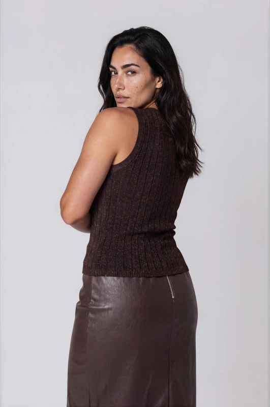 Μπλούζα Rib Αμάνικη Lurex