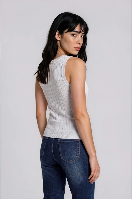 Μπλούζα Rib Αμάνικη Lurex