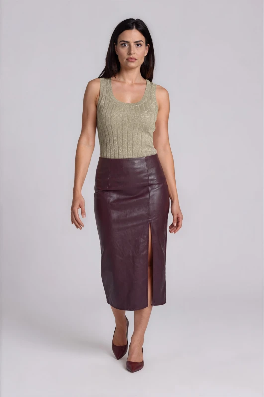 Μπλούζα Rib Αμάνικη Lurex