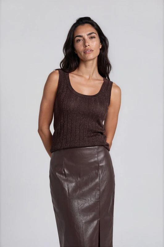 Μπλούζα Rib Αμάνικη Lurex