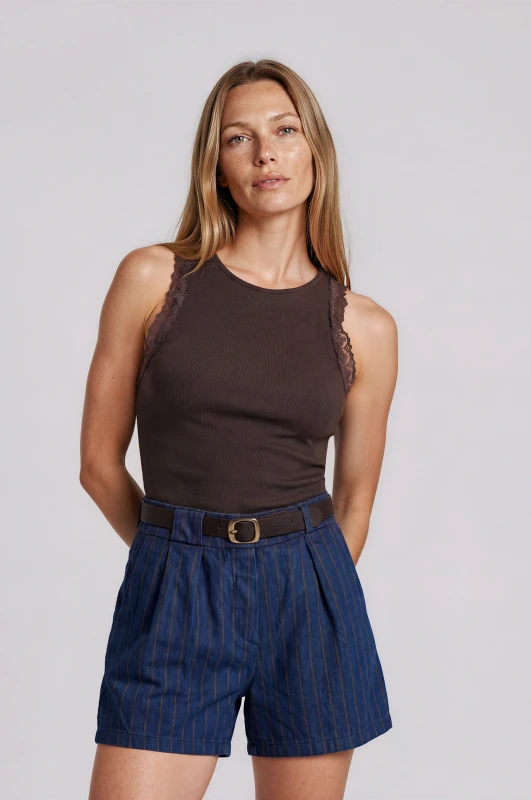 Blouse Ribbed Lace Details