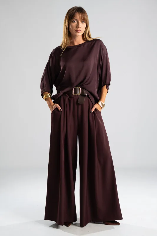 Blouse Rib Neckline Monochrome