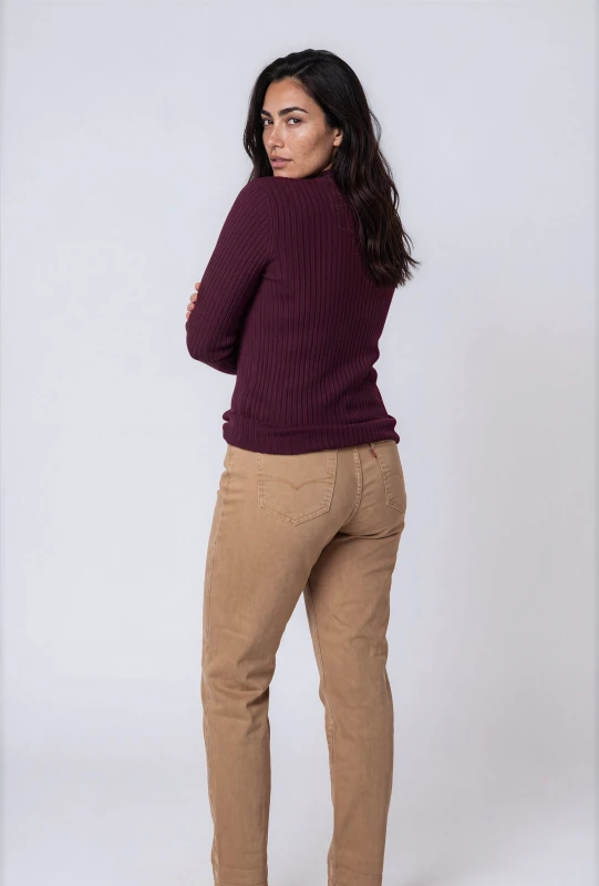 Blouse Ribbed With Lace