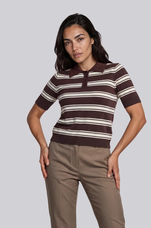 Μπλούζα Rib Polo Ριγέ