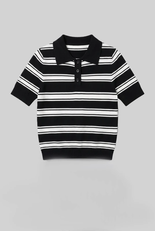 Μπλούζα Rib Polo Ριγέ