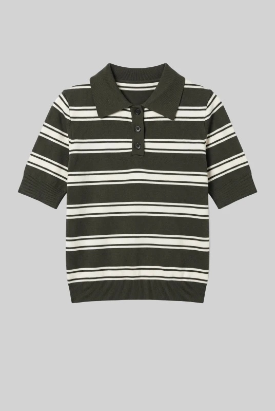 Μπλούζα Rib Polo Ριγέ