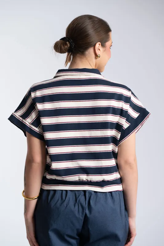 Μπλούζα Ριγέ Ιδιαίτερο Κούμπωμα