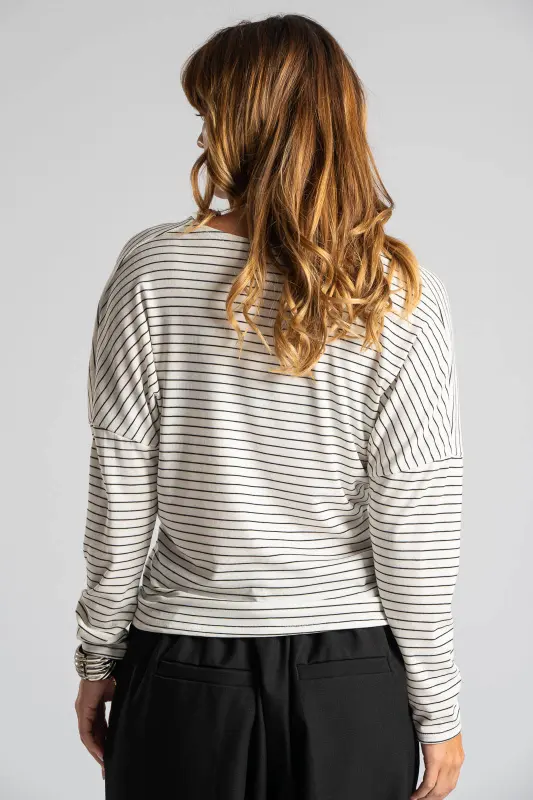 Blouse Stripe Twist Detail