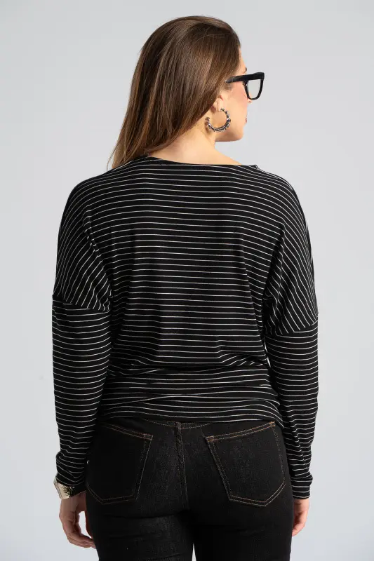 Blouse Stripe Twist Detail