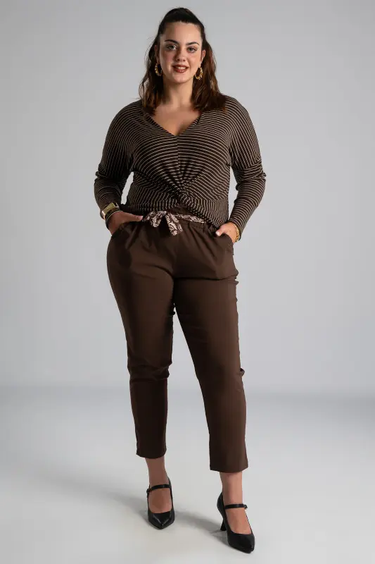 Blouse Stripe Twist Detail