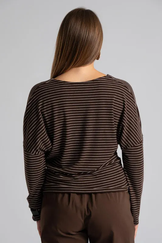 Blouse Stripe Twist Detail