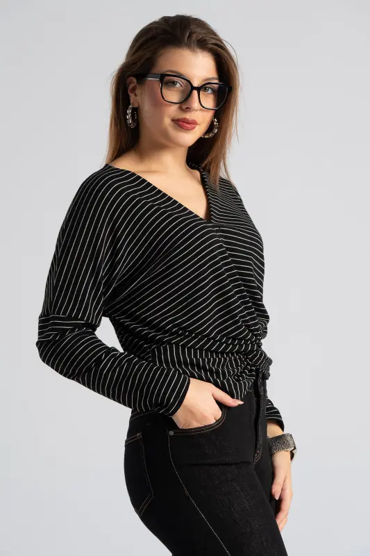 Blouse Stripe Twist Detail