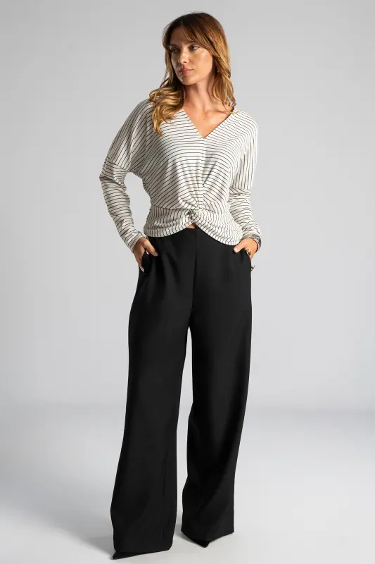 Blouse Stripe Twist Detail