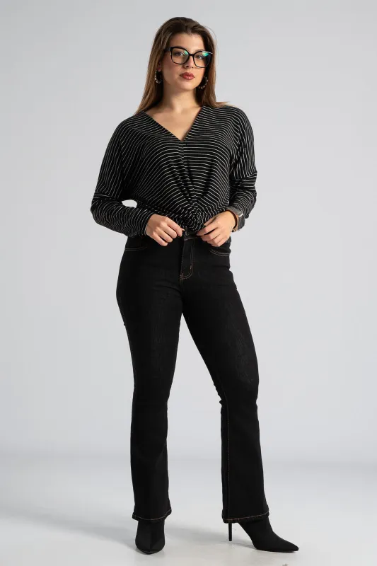 Blouse Stripe Twist Detail