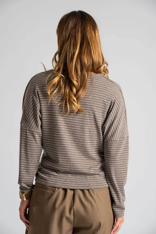 Blouse Stripe Twist Detail
