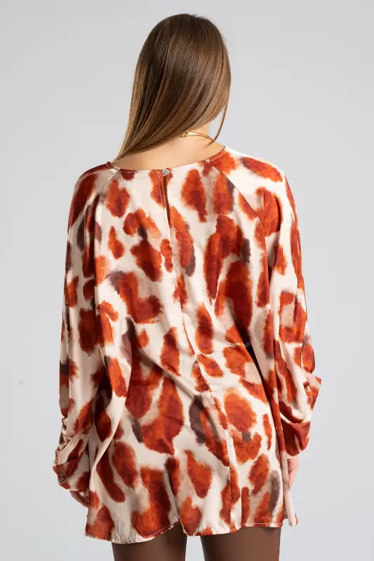 Satin Blouse Balloon Sleeves 