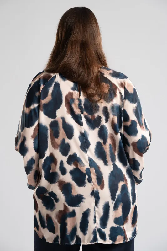 Satin Blouse Balloon Sleeves 