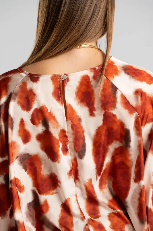 Satin Blouse Balloon Sleeves 