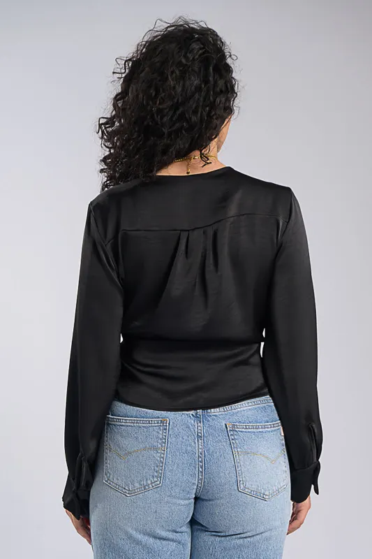 Satin Blouse Wrap Bow