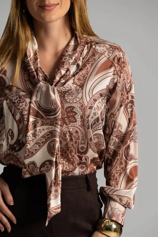 Μπλούζα Σατέν Λαχούρ Δέσιμο