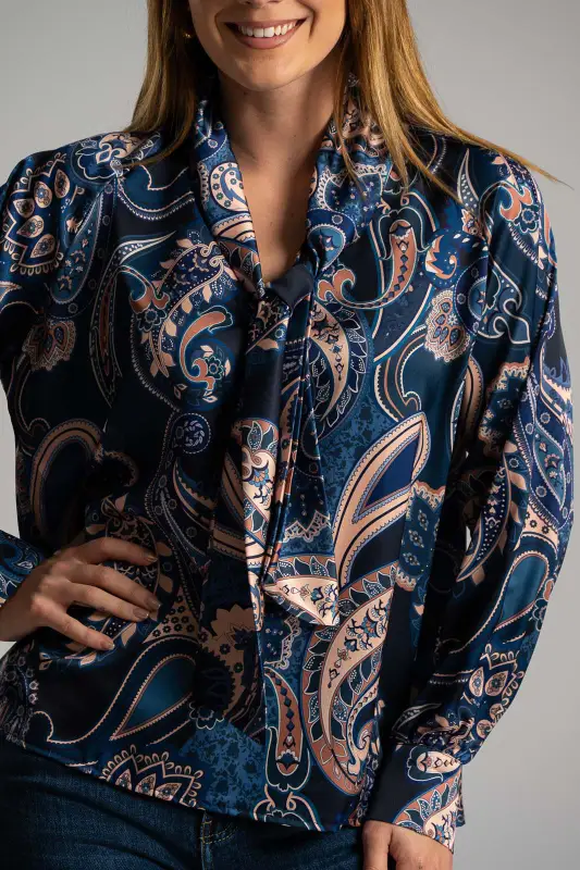 Μπλούζα Σατέν Λαχούρ Δέσιμο