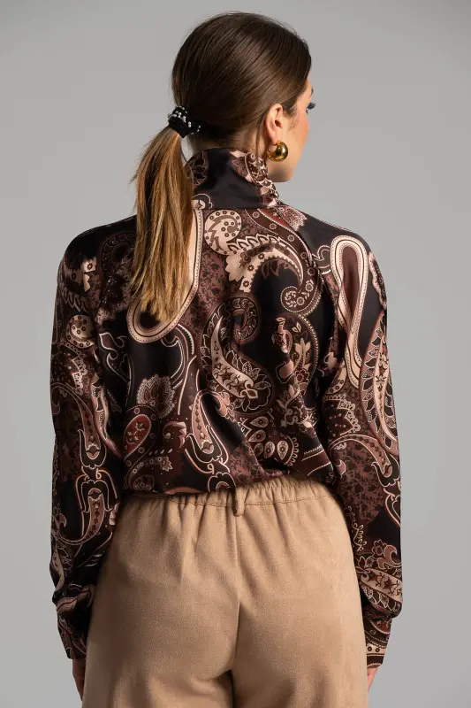 Μπλούζα Σατέν Λαχούρ Δέσιμο