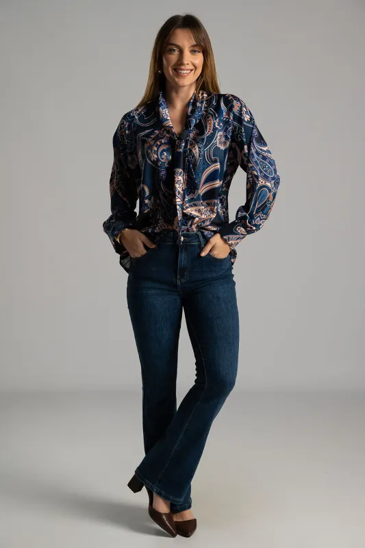 Μπλούζα Σατέν Λαχούρ Δέσιμο