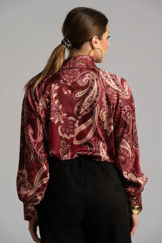 Μπλούζα Σατέν Λαχούρ Δέσιμο