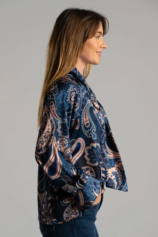 Μπλούζα Σατέν Λαχούρ Δέσιμο